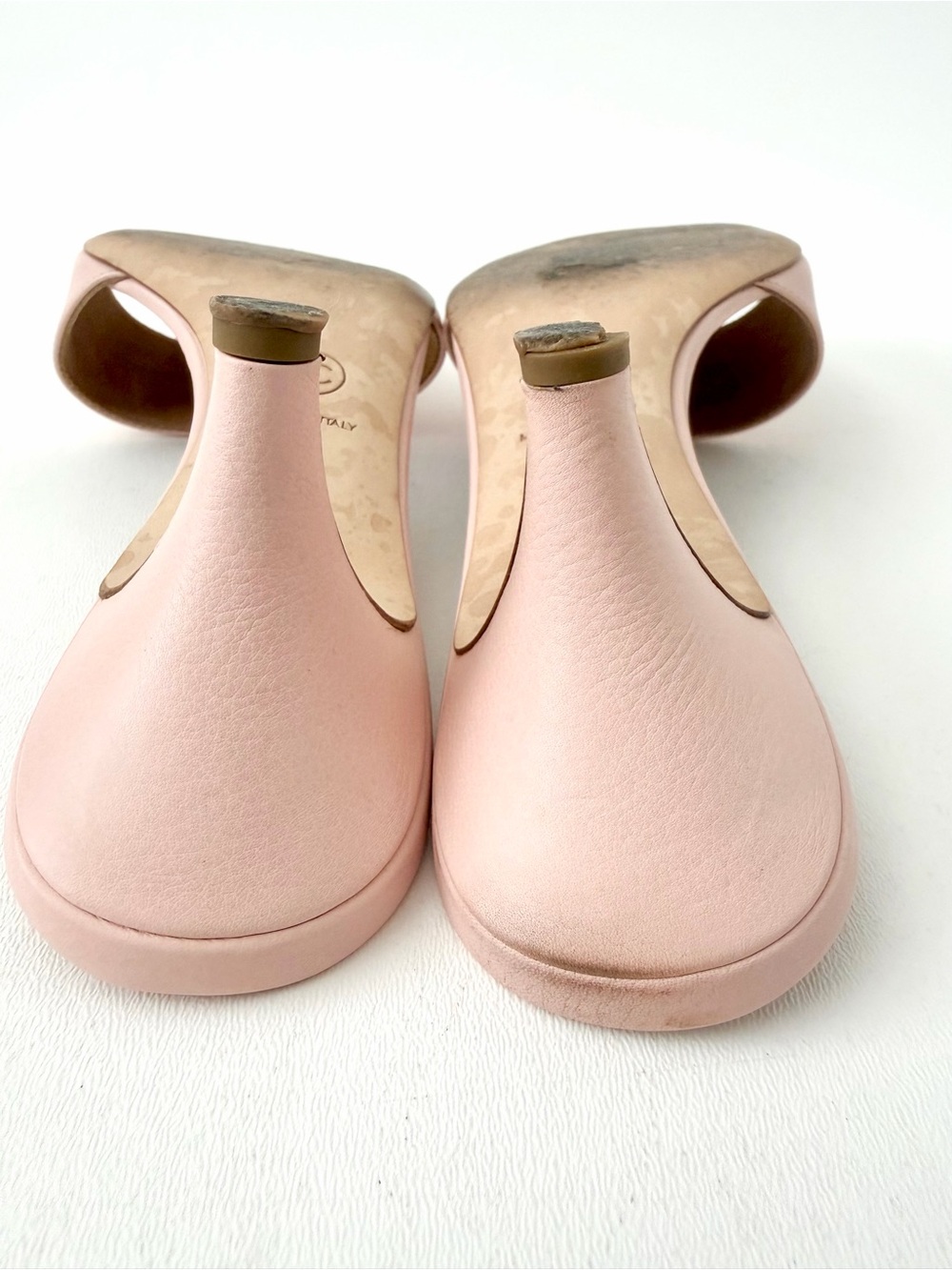 CHANEL | CC Logo Kitten Heel Mule Sandals Rose Pink Leather Open Toe EU 41 - Picture 11 of 13